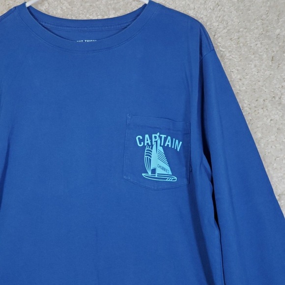 Chubbies Mens Graphic Long Sleeve Shirt Large Blue Skipper Dave Boating Casual - Picture 3 of 10